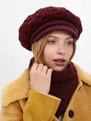 Комплект кепки и снуд цвет бордовый ТД-489/1К