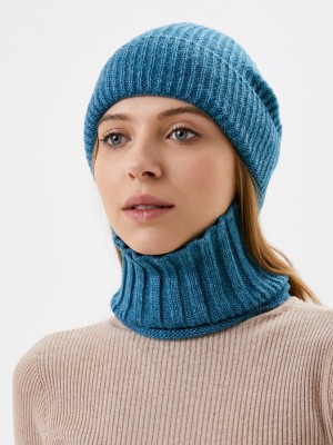 Комплект шапочка и снуд цвет бирюзовый ТД-492К