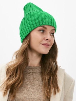 Стильная шапка-бини цвет ярко-зеленый ТД-495