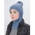 Дизайнерская балаклава с отворотом цвет серо-голубой ТД-5003 990р.