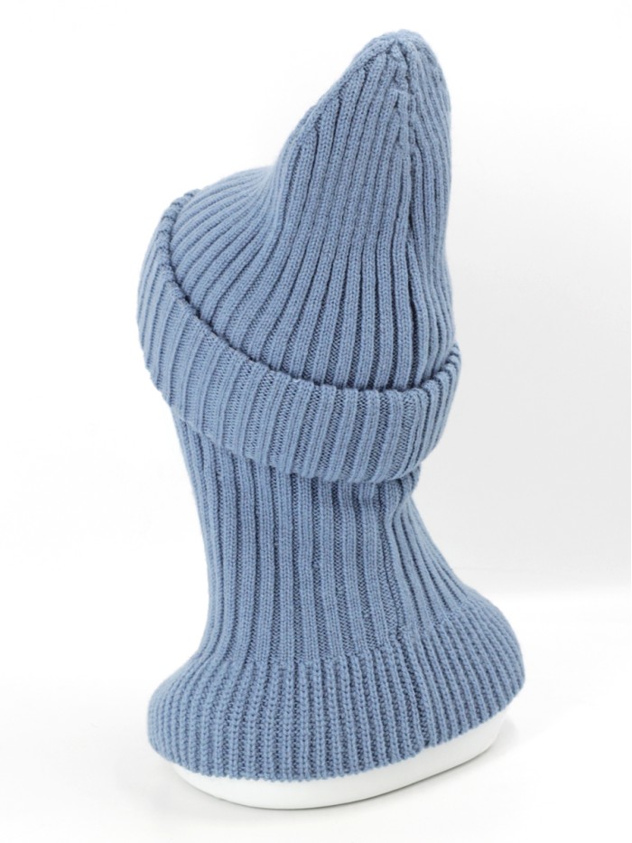 Дизайнерская балаклава с отворотом цвет серо-голубой ТД-500
