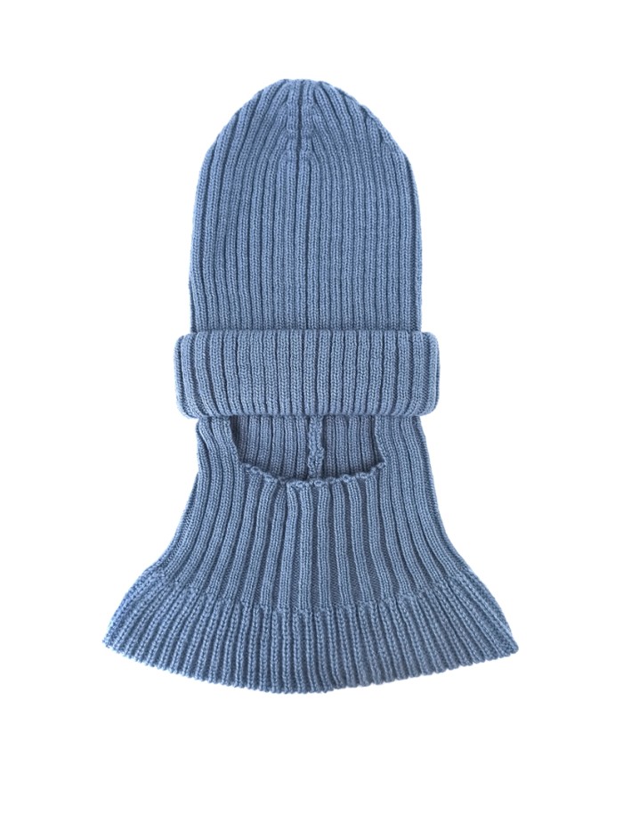 Дизайнерская балаклава с отворотом цвет серо-голубой ТД-500