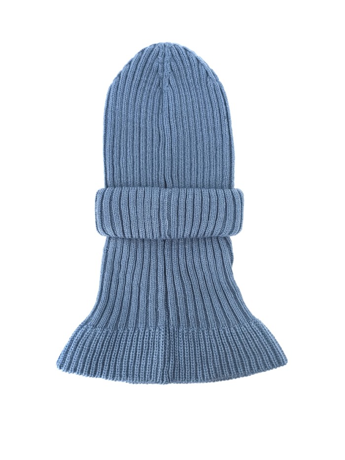 Дизайнерская балаклава с отворотом цвет серо-голубой ТД-500