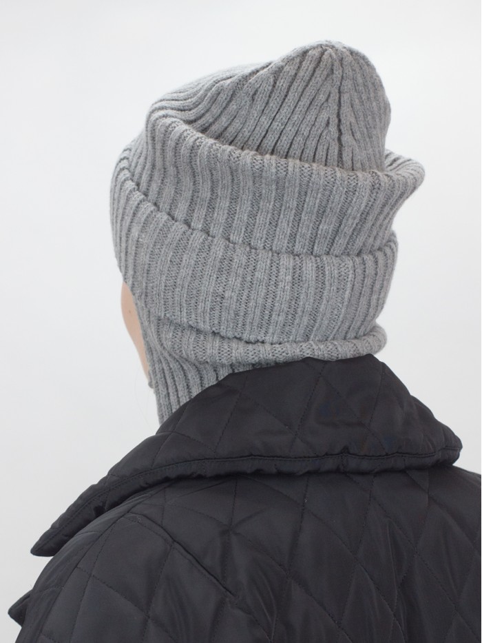 Дизайнерская балаклава с отворотом цвет серый ТД-500