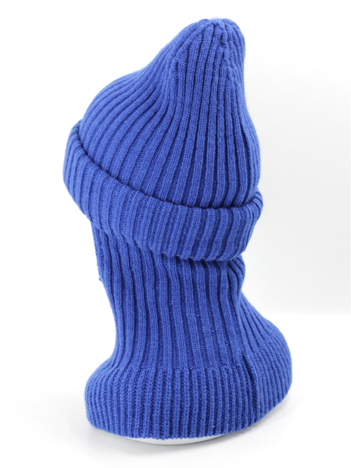 Дизайнерская балаклава с отворотом цвет васильковый ТД-500