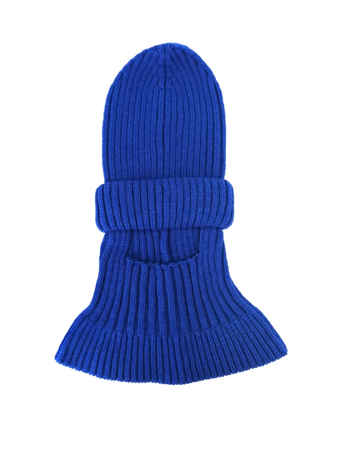 Дизайнерская балаклава с отворотом цвет васильковый ТД-500