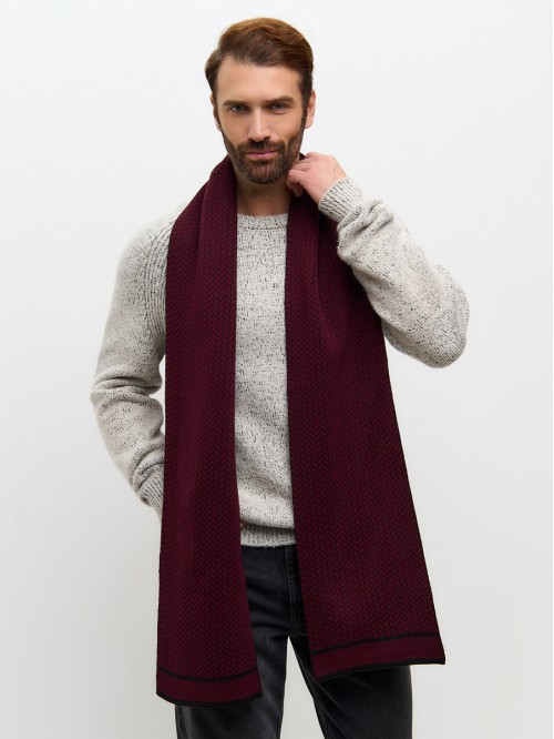 Шарф мужской черный-бордов�...