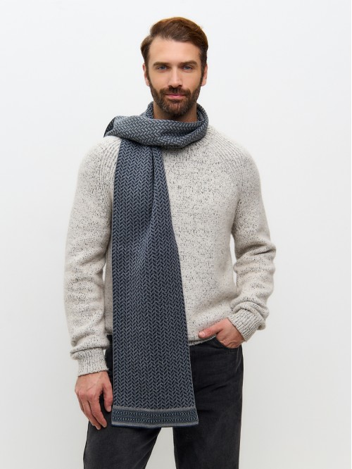 Шарф мужской синий-серый цв...