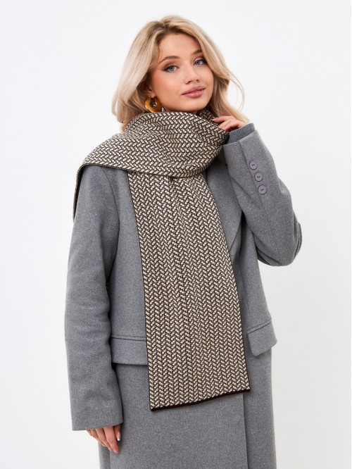 Шарф женский шоколадно-кре�...