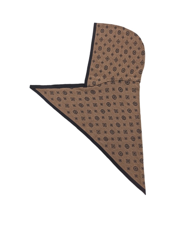 Оригинальный капор цвет темно-бежевый-черный ТД-514