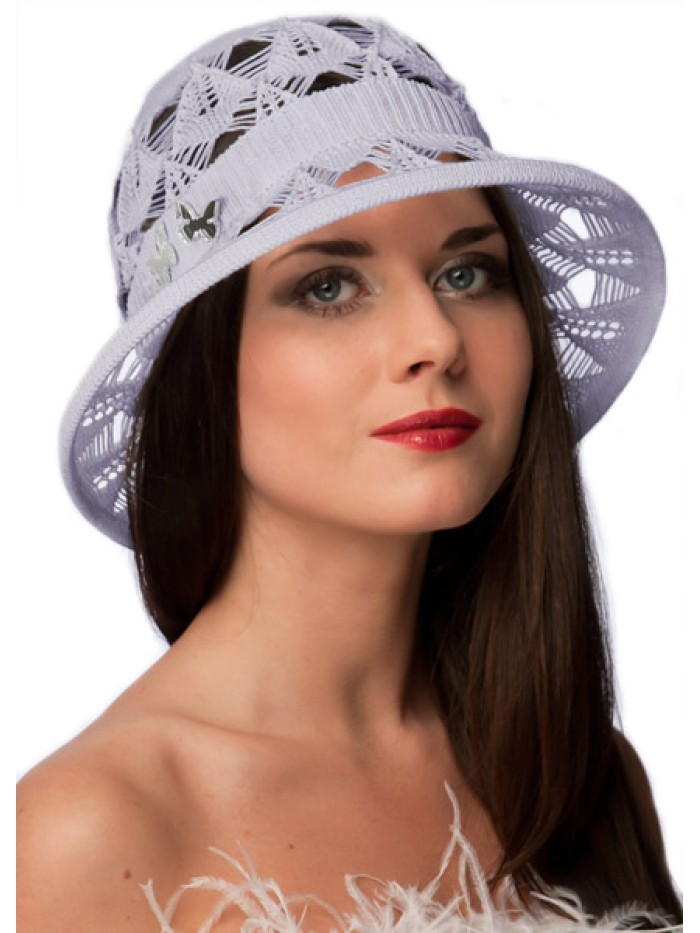 Легкая ажурная шляпка цвет лиловый ТЛ-231/1