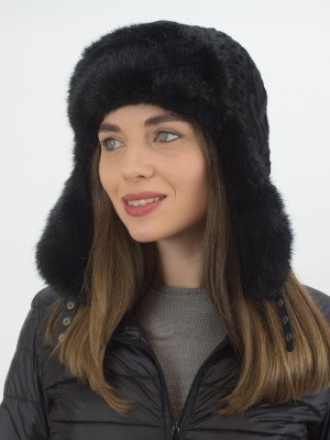 З-298 черный мех черный ушанка