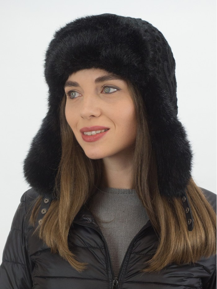 З-298 черный мех черный ушанка