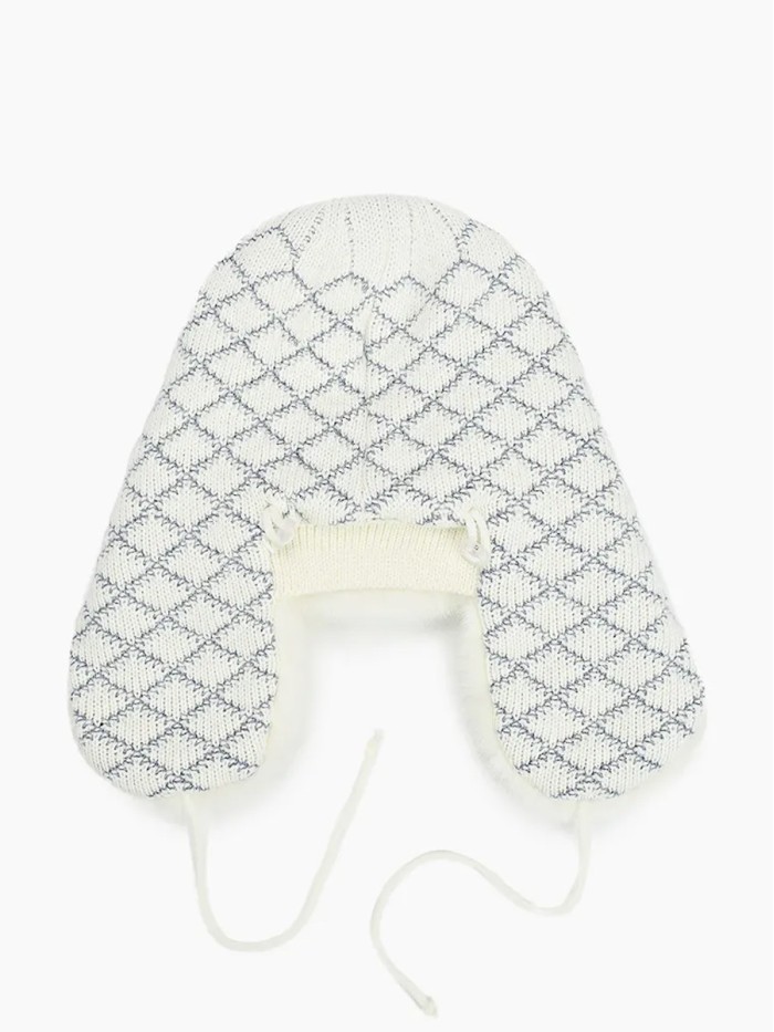 З-300 молочный-серый мех молочный ушанка