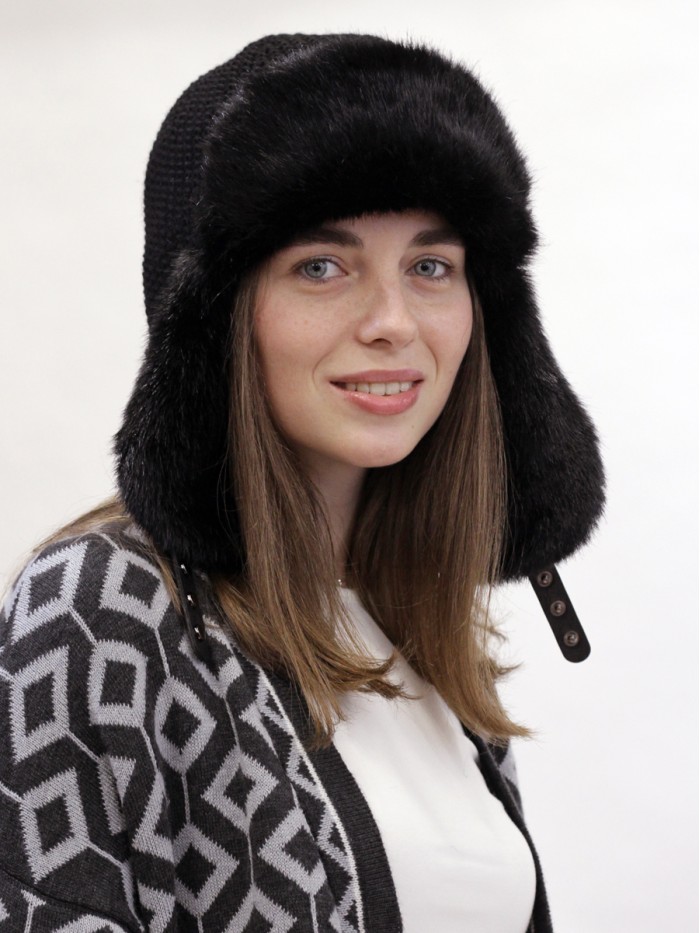 З-306  черный ушанка