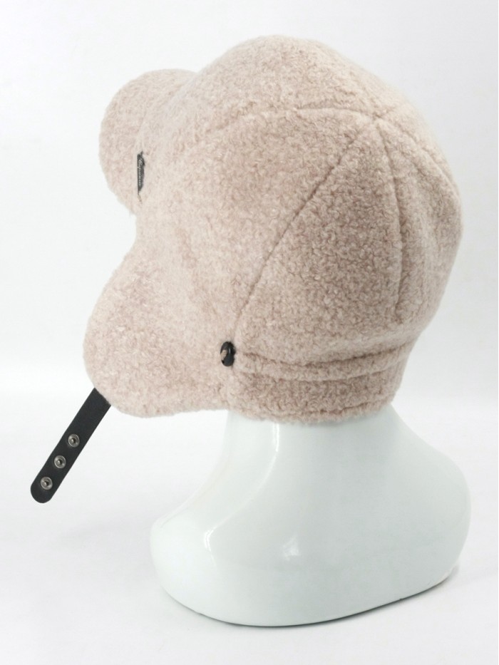 Ушанка из эко-меха цвет кофе с молоком З-841К